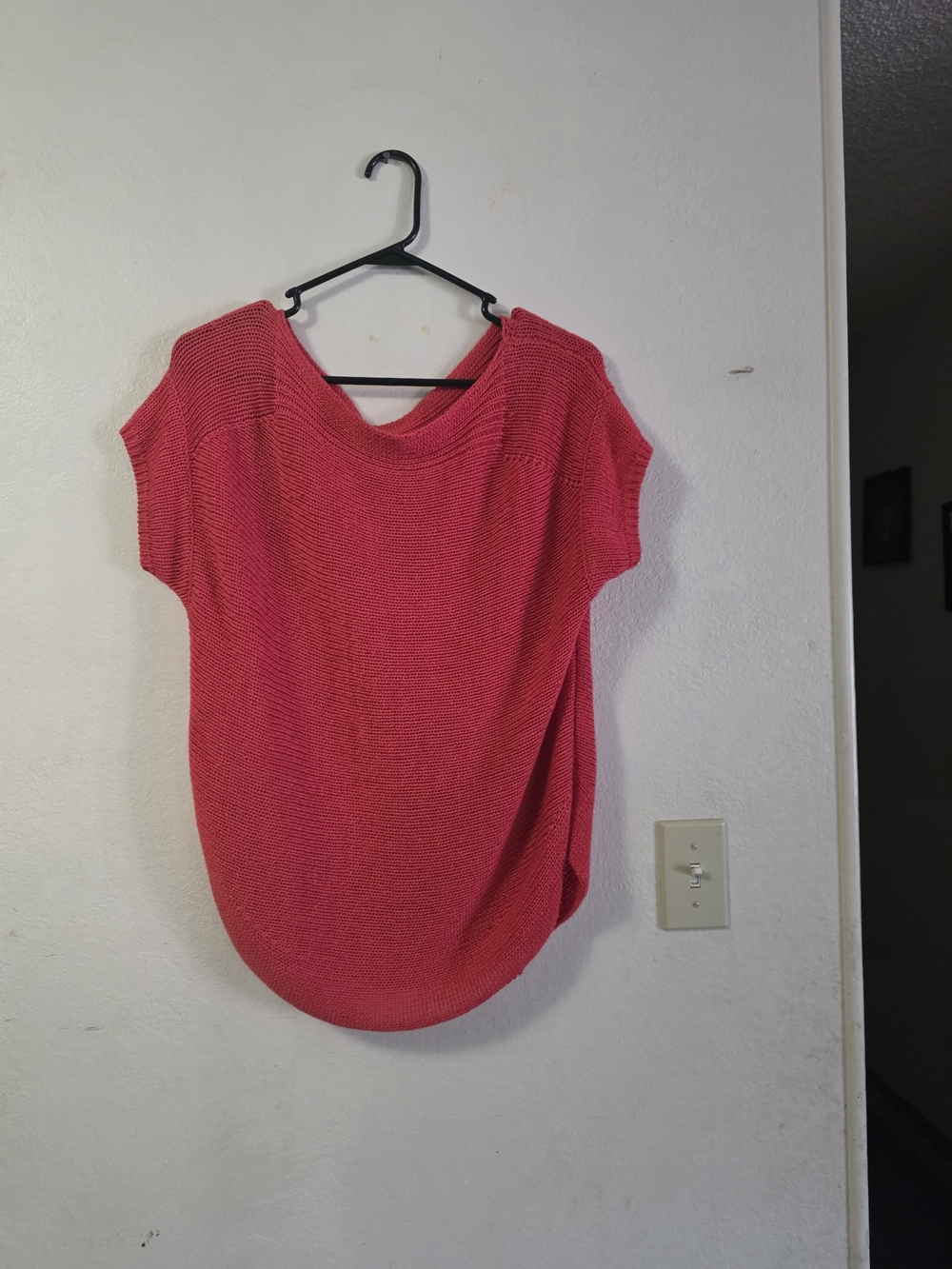 Studio Y Short-Sleeve Cowl Neck Knit Sweater - Hot Pink